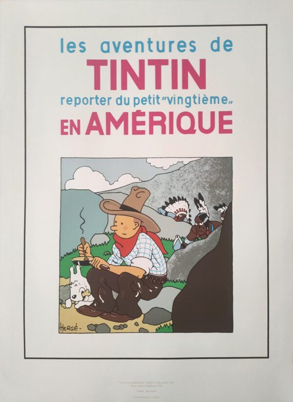 Sérigraphie Hergé - Tintin en Amérique-