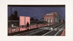 Lithographie Jacques Tardi: le dernier train supplémentaire